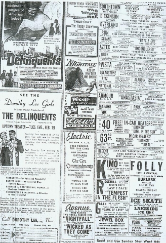 Movies 1957. Submitted by Peggy Willis Sherard.