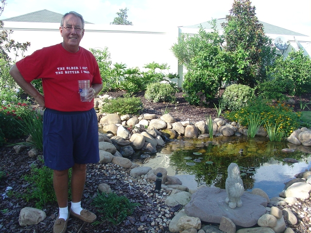 Thas me infront of the water feature we built.