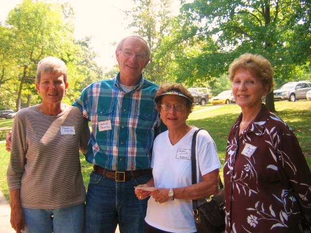 Carolyn and Charles Schultz, Carol Culp Bybee, Barbara Roark Passmore Hickory Grove Reunion