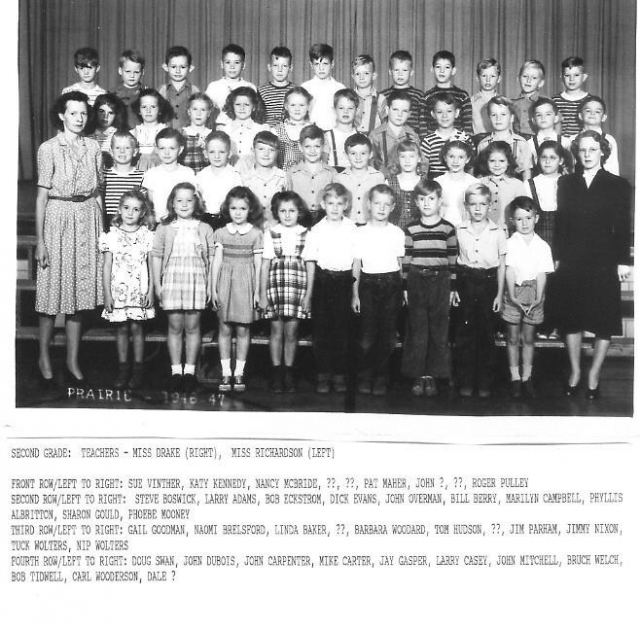 1946 - 47 Second Grade Teachers Miss Drake Miss Richardson  Submitted by Roger Pulley 