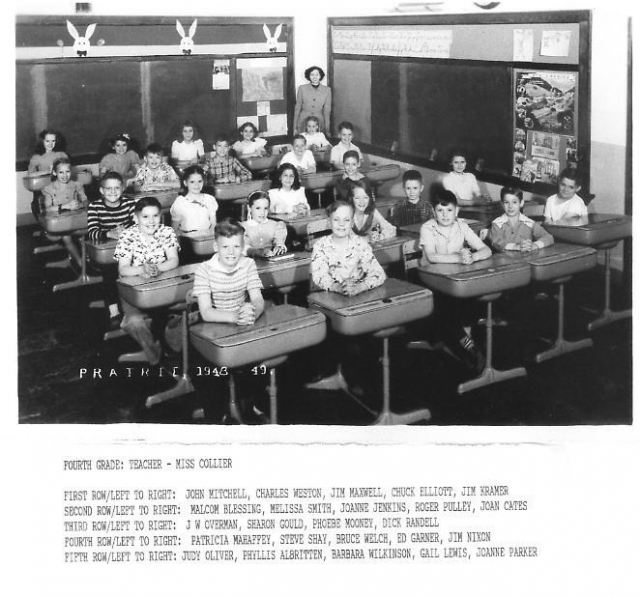 Fourth Grade Teacher Miss Collier 1948 -49  submitted by Roger Pulley