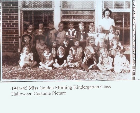 1944/45 Miss Golden Morning Kindergarten Class Halloween Costume Picture  submitted by Roger Pulley and Jim Nixon